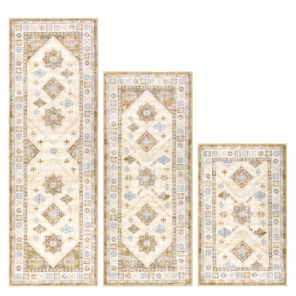 Boho Kitchen Rug Sets 3 Piece Runner Bohemian Mats Non Skid Washable Kitchen Floor Mat Runner