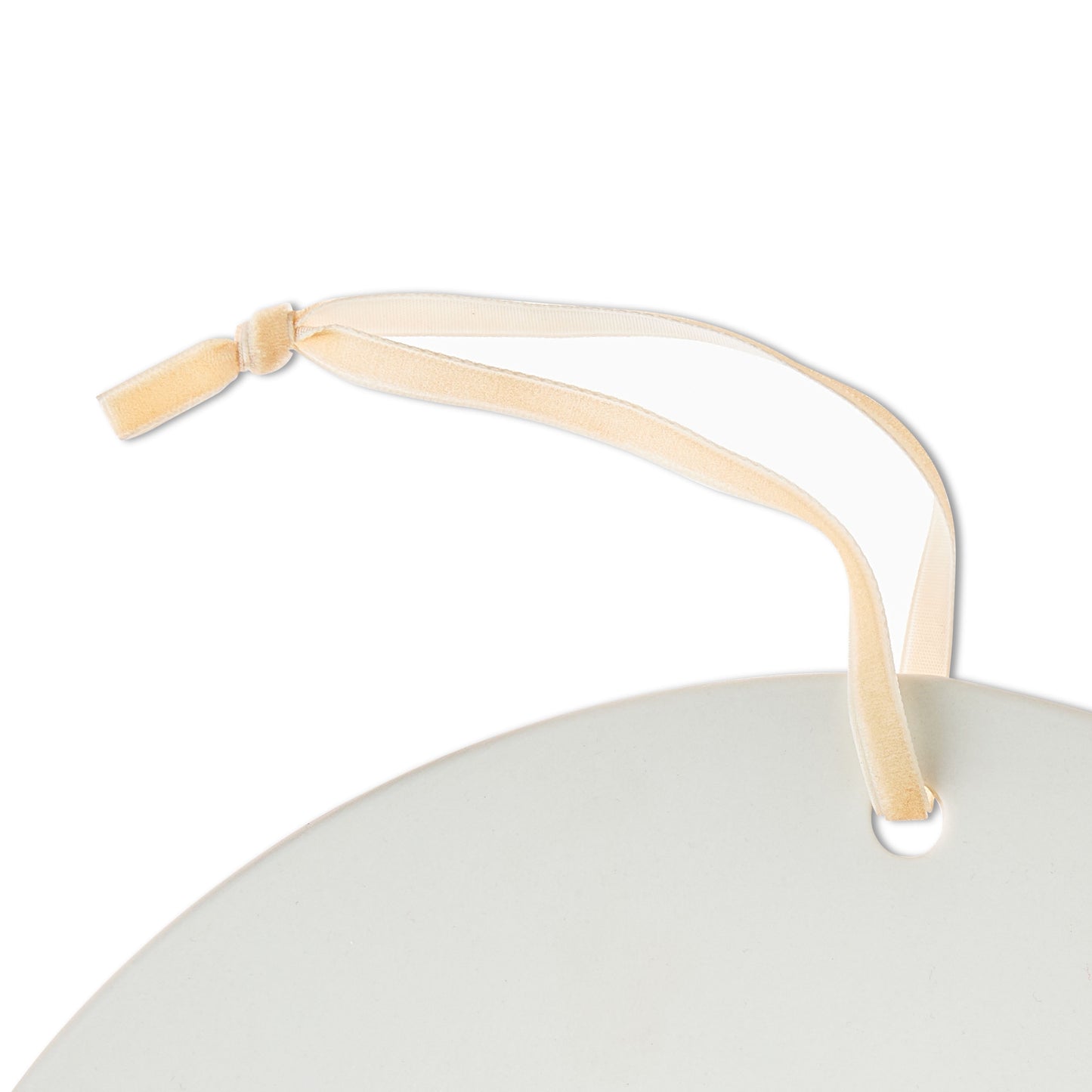 Stoneware Merry Christmas Hanging Decoration, White, 10", by