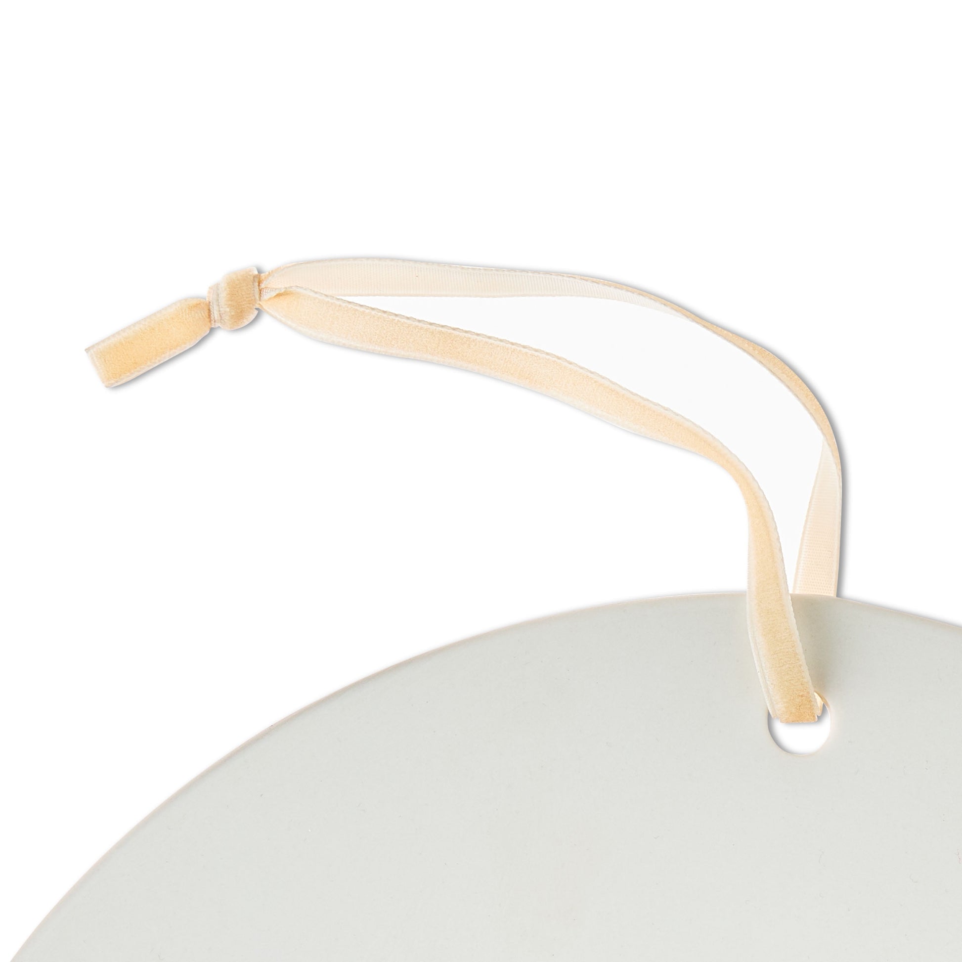 Stoneware Merry Christmas Hanging Decoration, White, 10", by