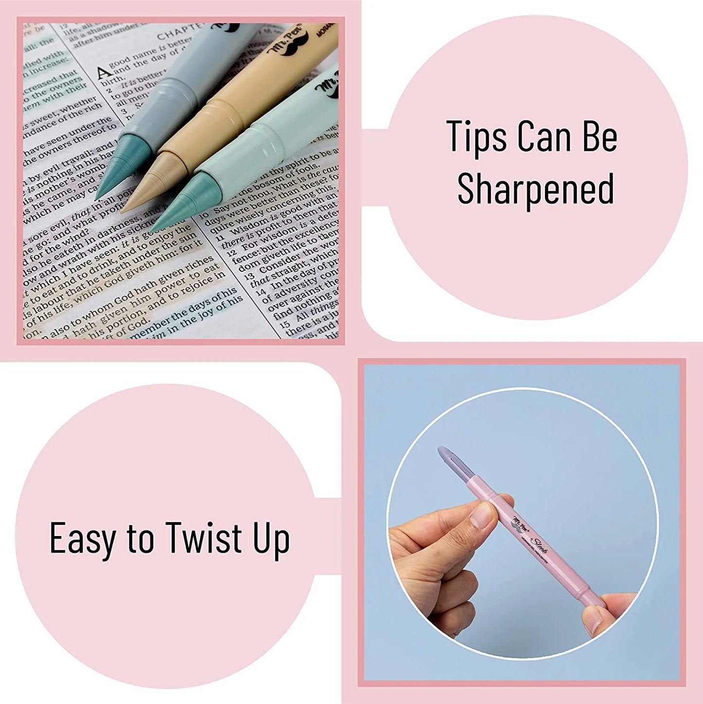 - Gel Highlighter, 8 Pack, Morandi Colors, Bible Highlighters No Bleed, No Bleed Highlighters