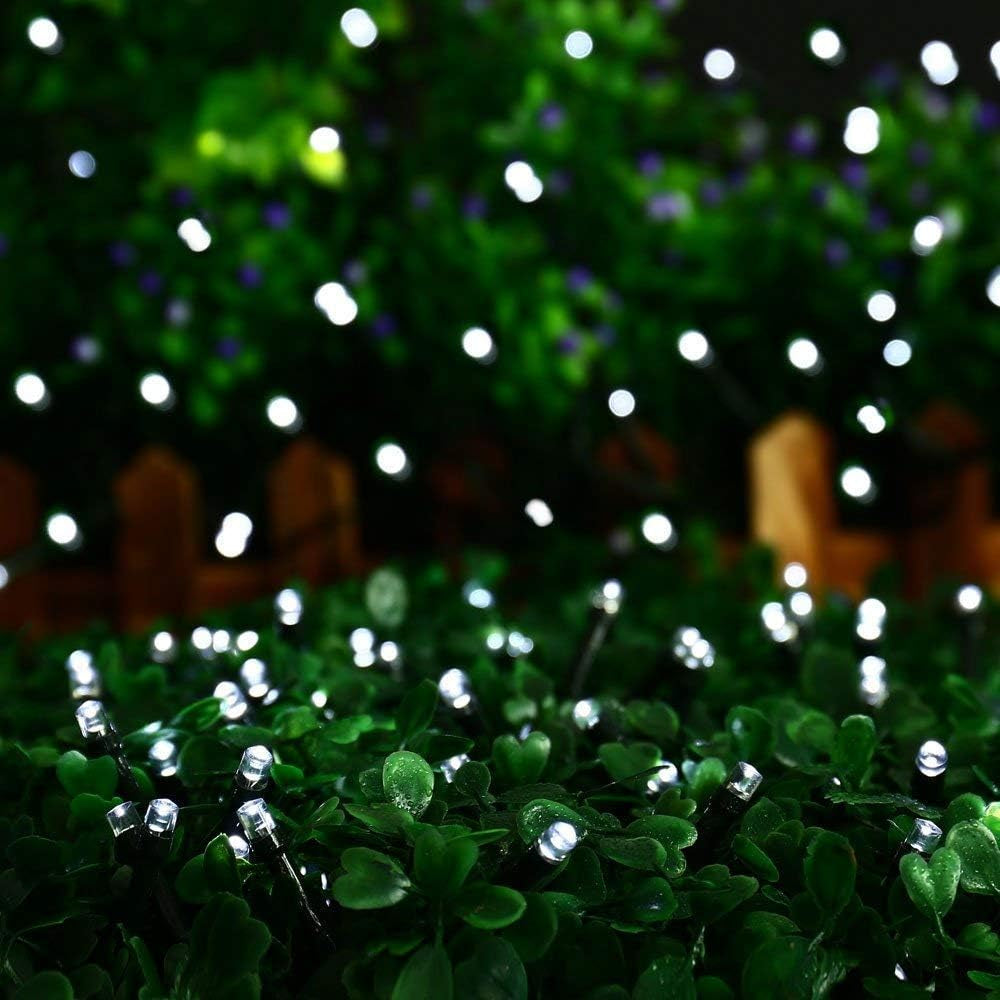 Battery Christmas Lights, 33Ft 100LED Fairy Lights Battery Operated Timer 8 Modes Waterproof for Outdoor Home Garden Party Holiday Christmas Trees Decoration (White)