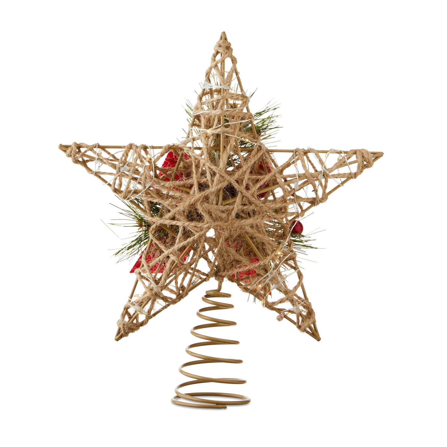 LED Star Christmas Tree Topper, Brown, 10", by