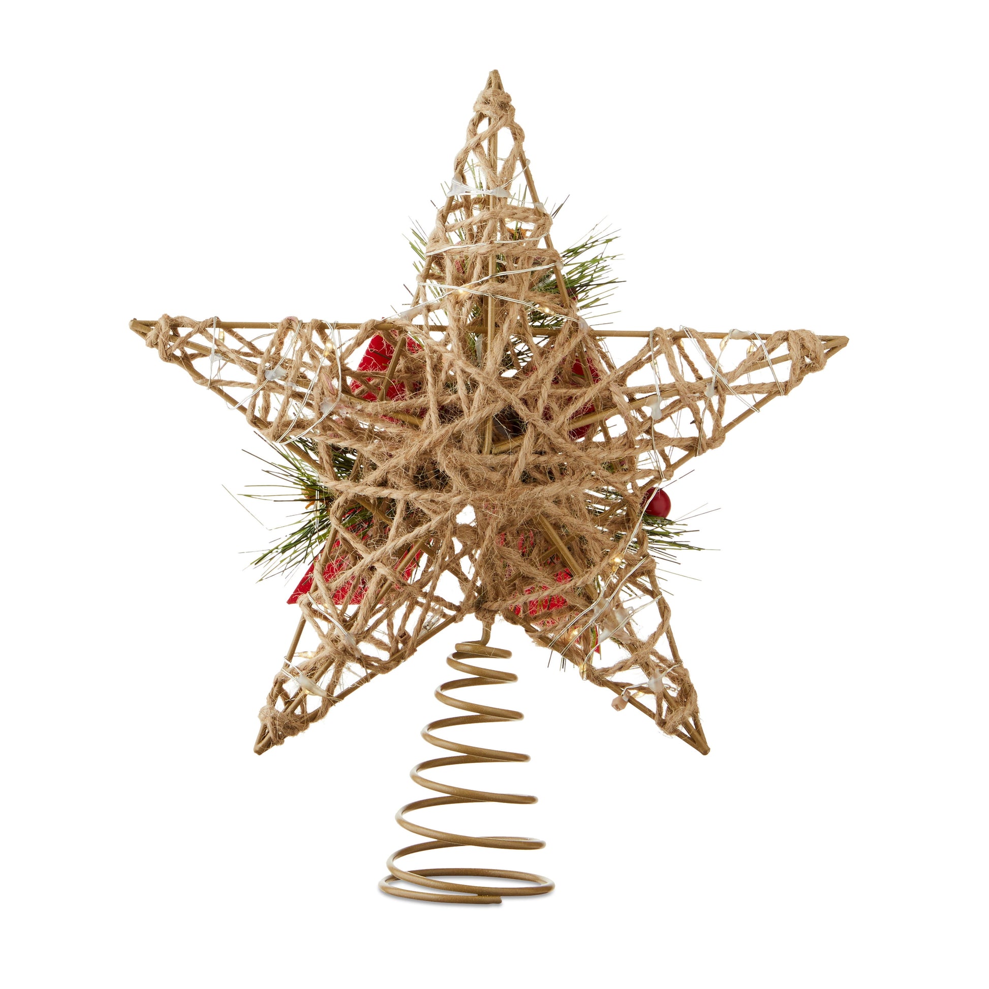 LED Star Christmas Tree Topper, Brown, 10", by