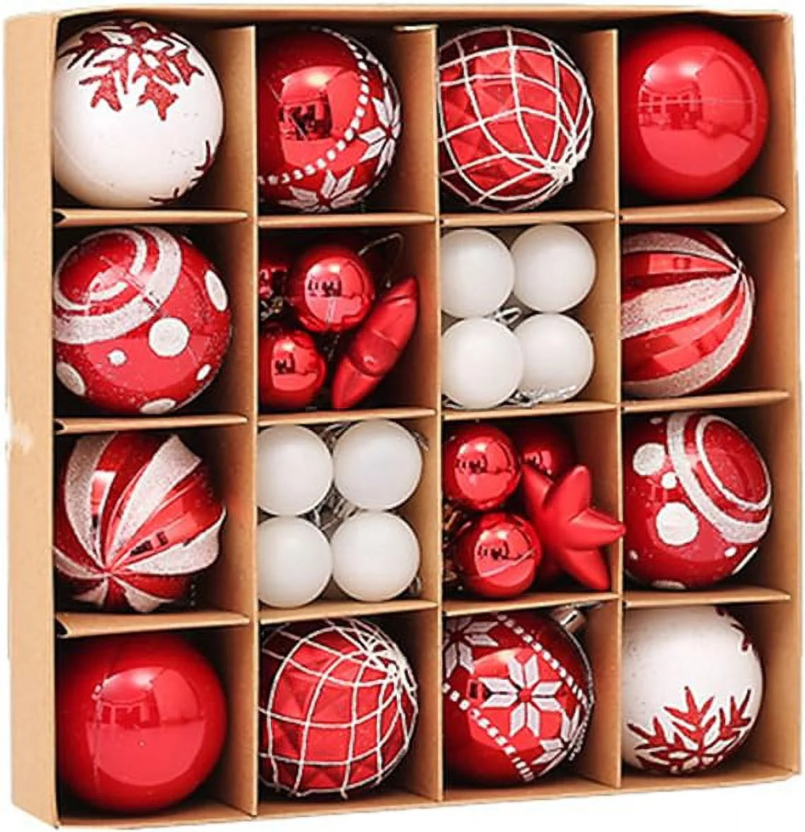 Christmas Ornaments 42Pcs Set , Christmas Decorations Indoor Xmas Ornaments Ball
