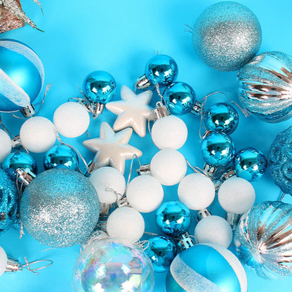 Christmas Ball Ornaments Set 42Pcs ,Christmas Tree Decorations Indoor Blue and Silver 2.4" Ball