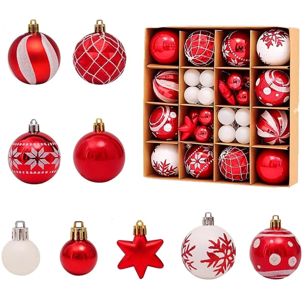 Christmas Ornaments 42Pcs Set , Christmas Decorations Indoor Xmas Ornaments Ball