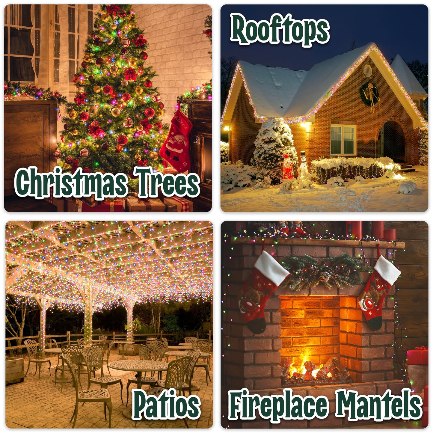 50 Incandescent Multicolor Tree Lights with Green Wire