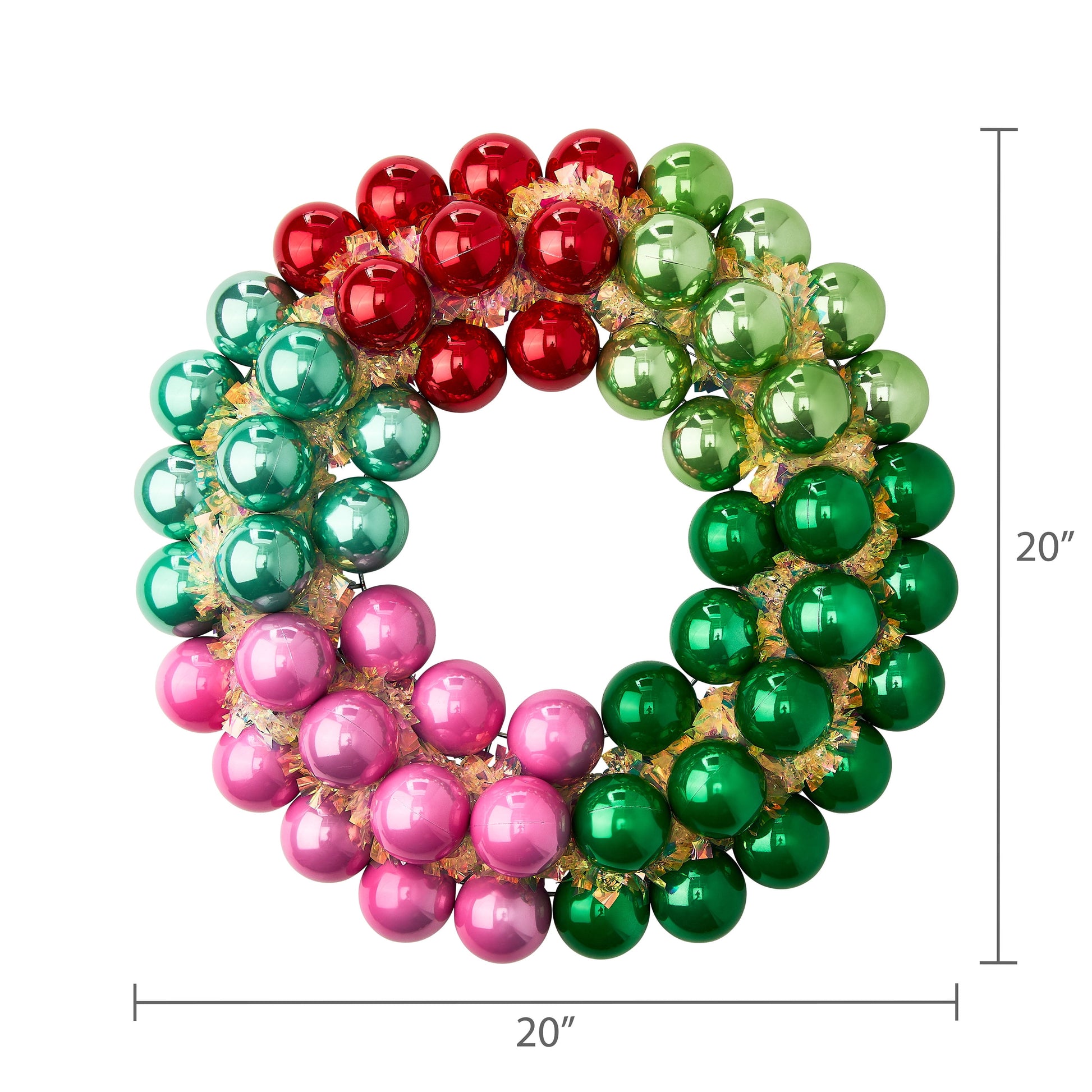 Ornament Christmas Wreath, Multicolor, 20", by