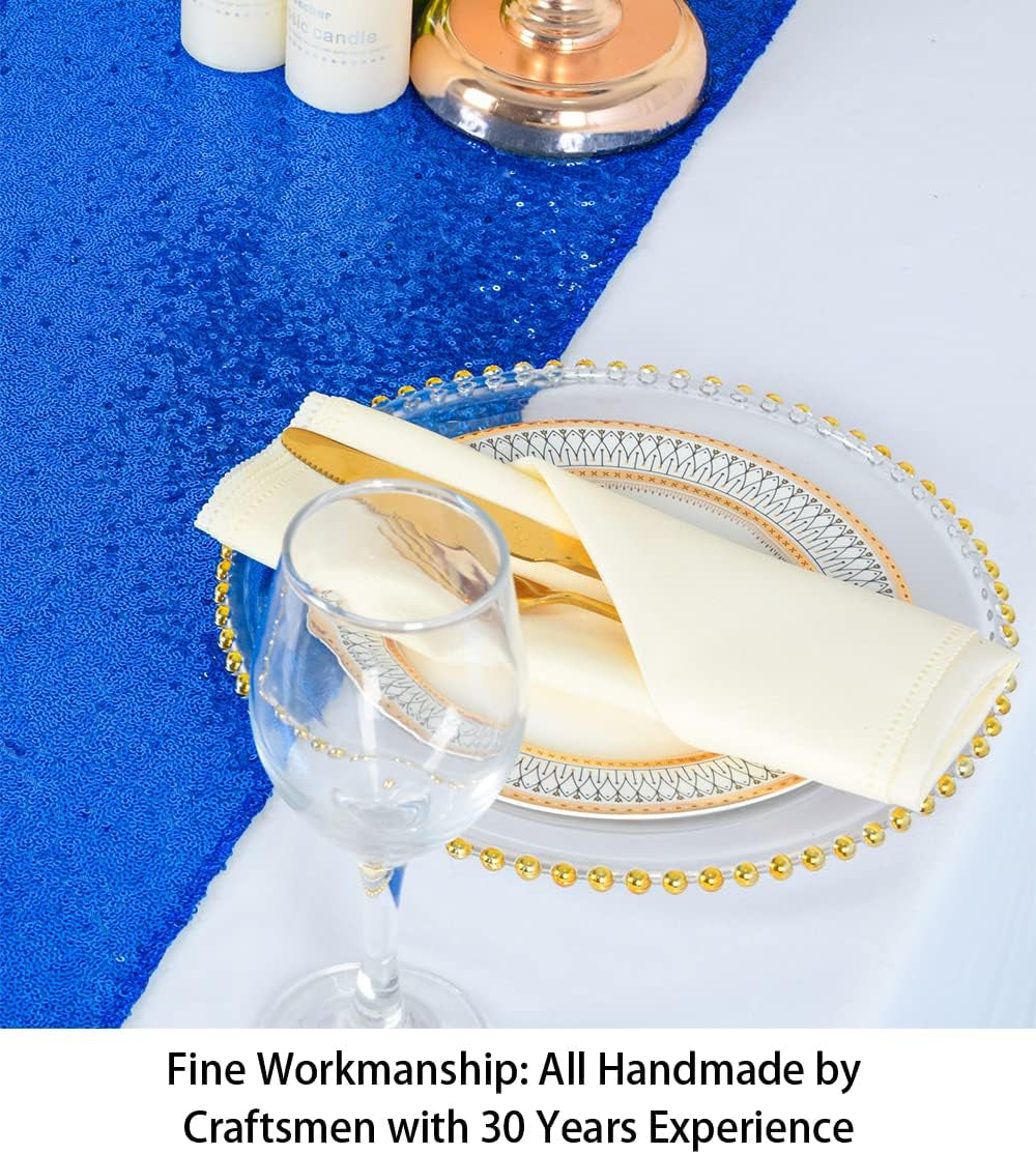 Sequin Table Runner - 12X72-Inch Blue Sparkle Table Cover/Overlay for Party Decoration (Royal Blue)