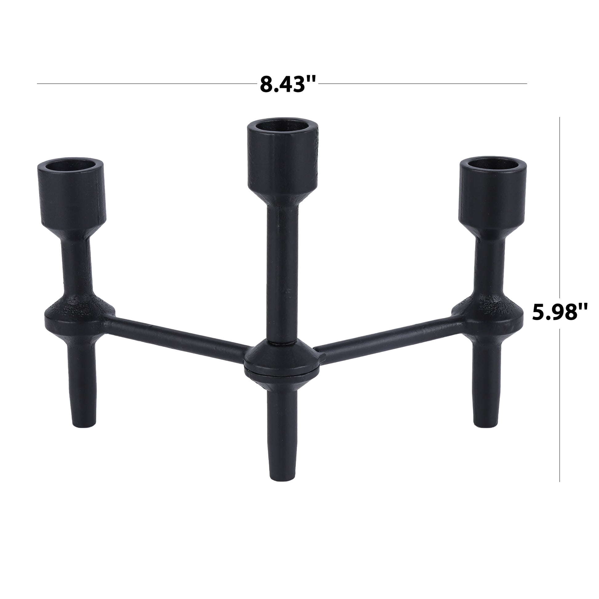 Better Homes & Garden 6" Black Cast Iron Pillar Taper Candle Holder Candelabra