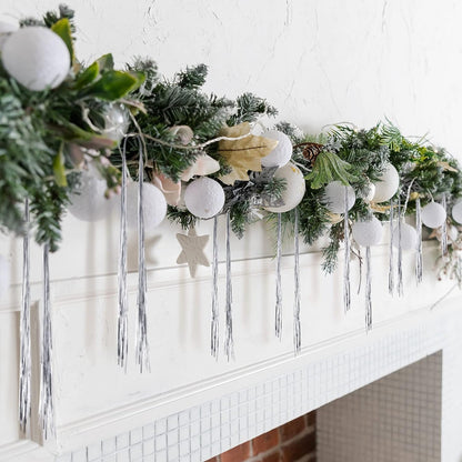 3000 Strands Christmas Tree Decorations Tinsel Garland Iridescent Tinsel Foil Fringe Icicles for Christmas Home Hair Decor Holiday Birthday Graduation Supplies (Silver)