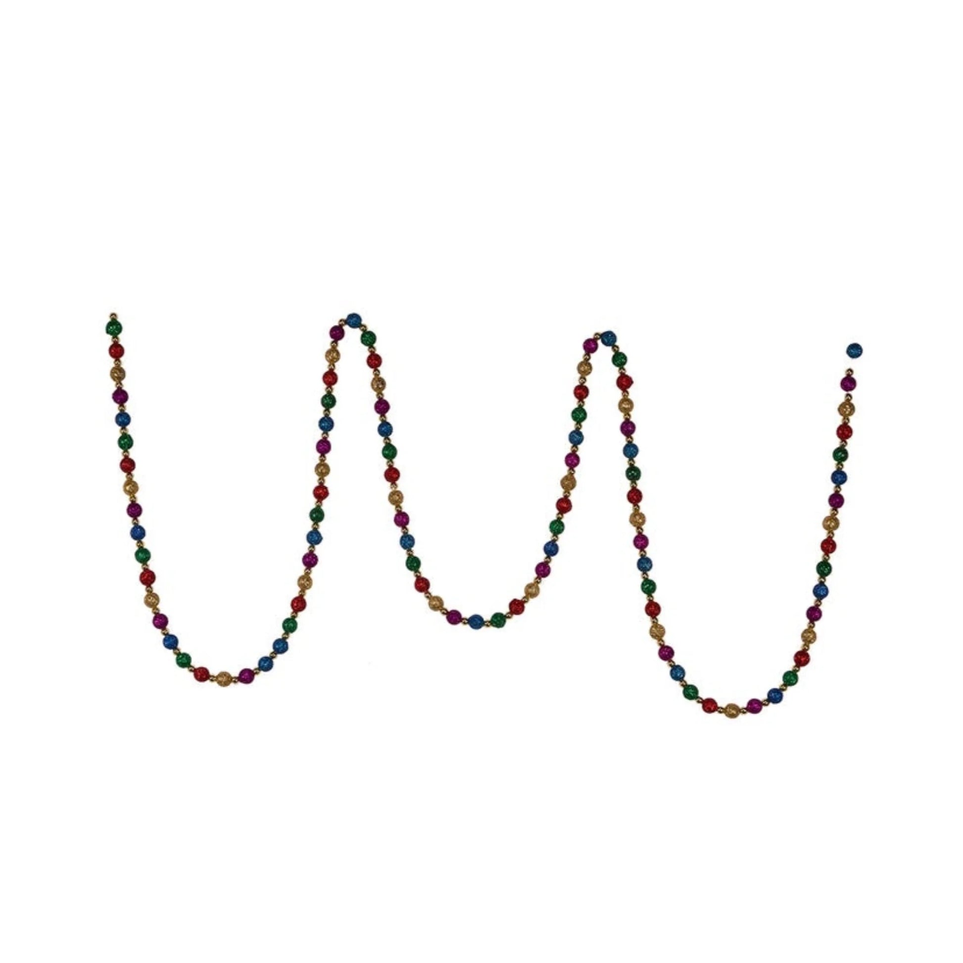 9' Multi Glitter Beaded Garland