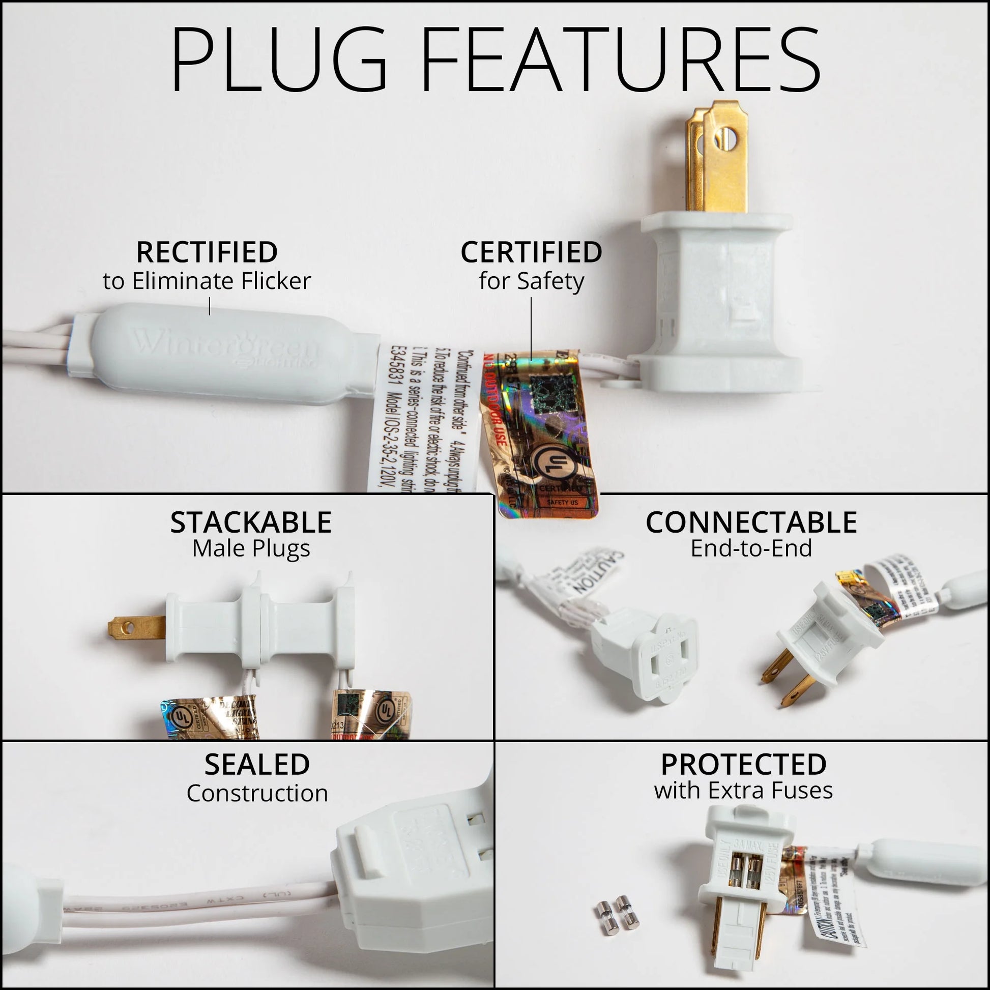 7Ft Cool White LED Snowflake Icicle Christmas Lights White Wire Holiday Light Decor