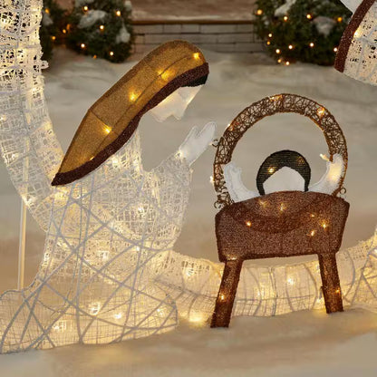 5.5 Ft. Polar Wishes LED Nativity Scene Holiday Yard Decoration Y45