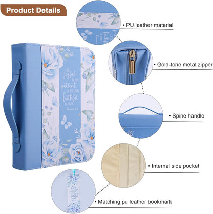 Bible Cover Case for Women PU Leather Woman Book Carrying Bag Bible Study Sipples Accessories with PU Bookmark Journaling Kit Christian Gifts