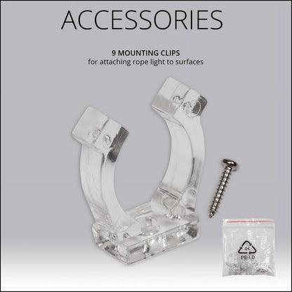 18 Ft. Clear Rope Light Kit, 216 Incandescent Lights, Ready-To-Install, Mounting Clips Included