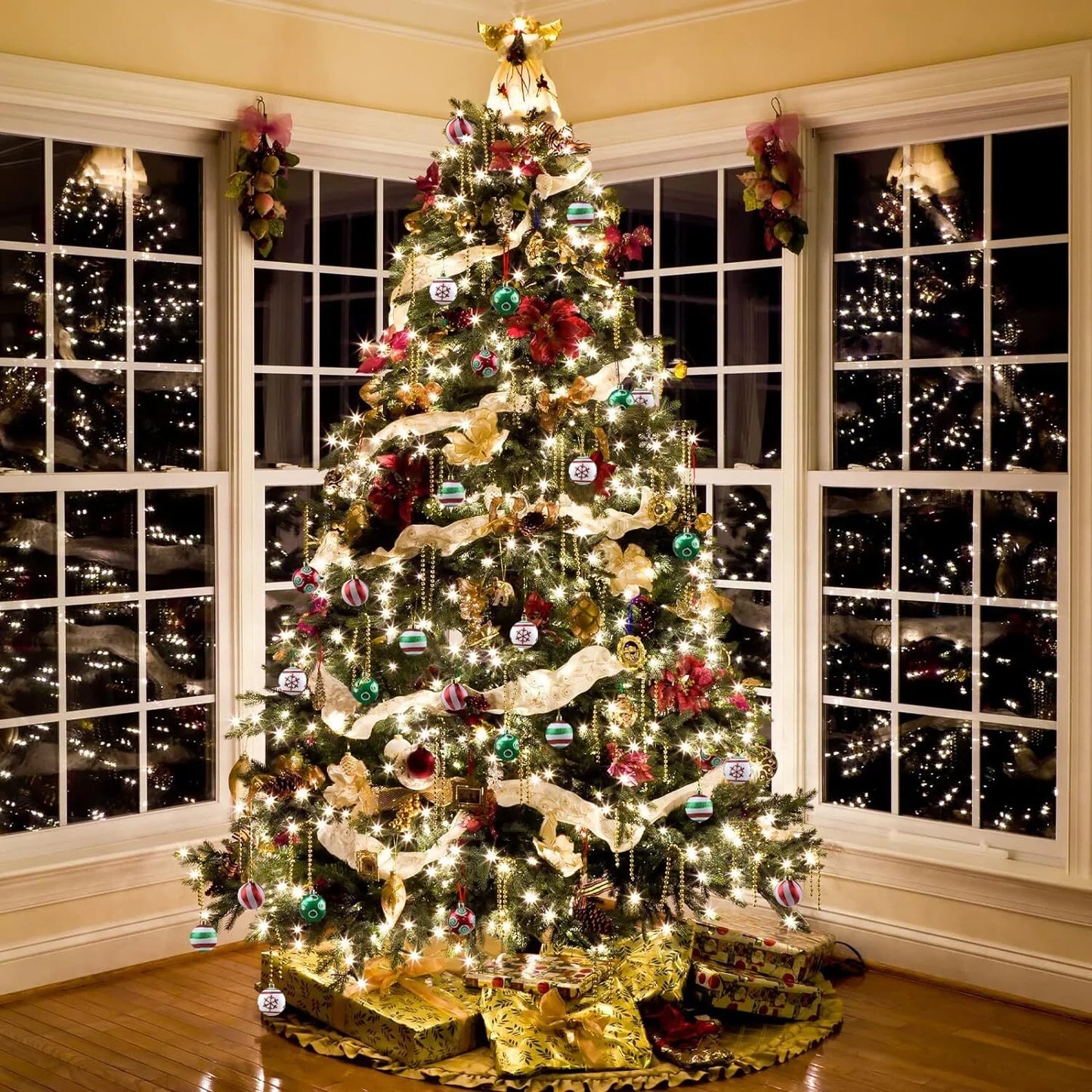 30Pcschristmas Ball Ornaments, 2.35 Inch Christmas Balls, Shatterproof Christmas Balls to Decorate the Christmas Tree, Painting and Glittering Christmas Hanging Balls for Party Events