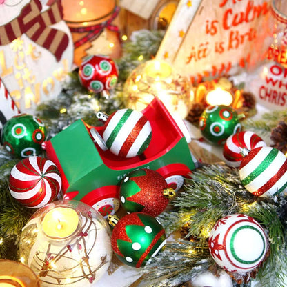 30Pcschristmas Ball Ornaments, 2.35 Inch Christmas Balls, Shatterproof Christmas Balls to Decorate the Christmas Tree, Painting and Glittering Christmas Hanging Balls for Party Events