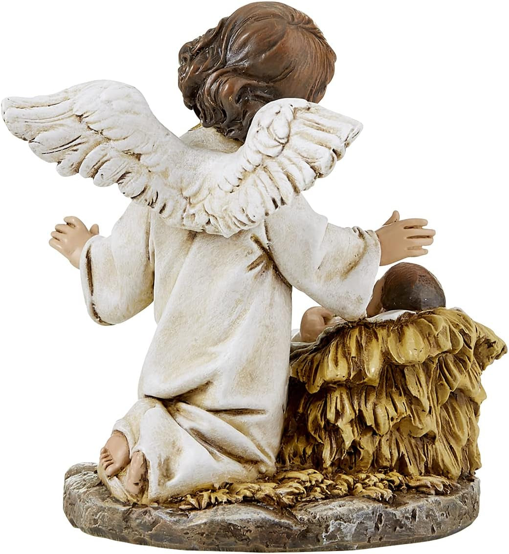 CBC Group  - Sculpted Resin Advent and Christmas Candle Holder, 2-Piece, Angel Nativity Wreath