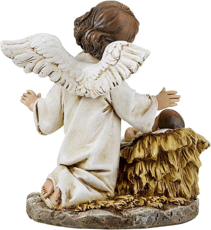 CBC Group  - Sculpted Resin Advent and Christmas Candle Holder, 2-Piece, Angel Nativity Wreath