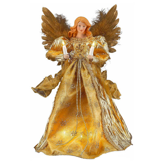 14 In. Gold Angel Tree Topper with Gauge Wire