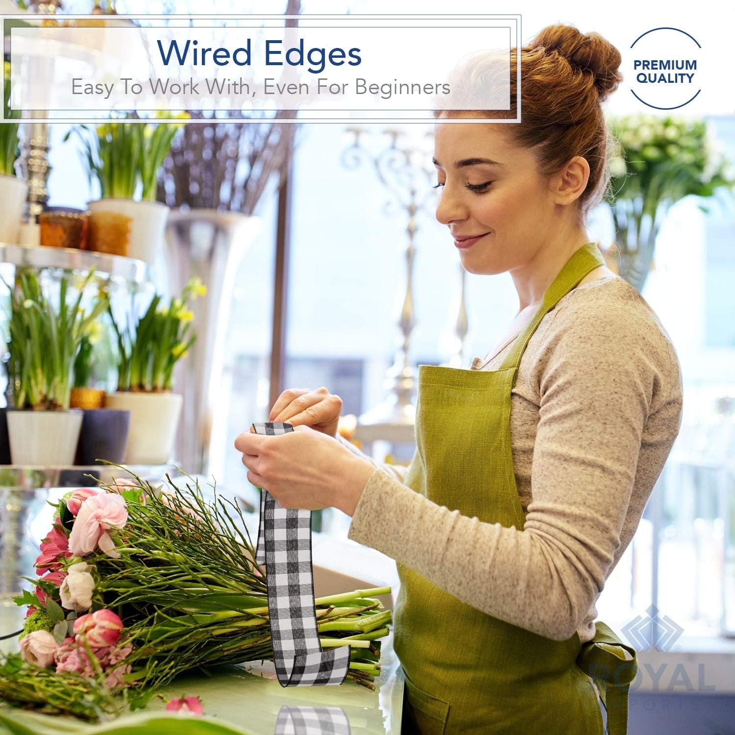 Buffalo Checkered Plaid Christmas Ribbon Wired, Black/Red, 2.5" (#40) Gingham Design for Bow Making, Gift Wrapping, Wreaths, Holiday, 50 Yd Roll (150 FT Spool)