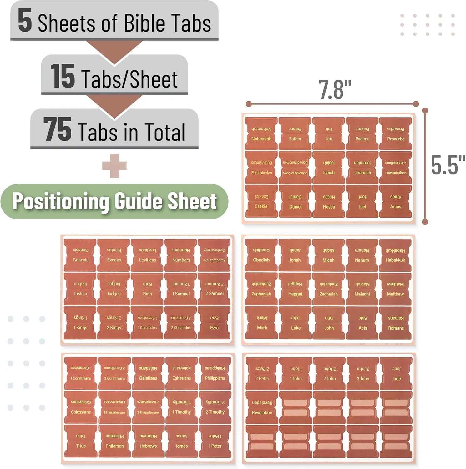 - Bible Tabs, 75 Tabs, Metallic Gold Lettering Bible Tabs for Women and Men