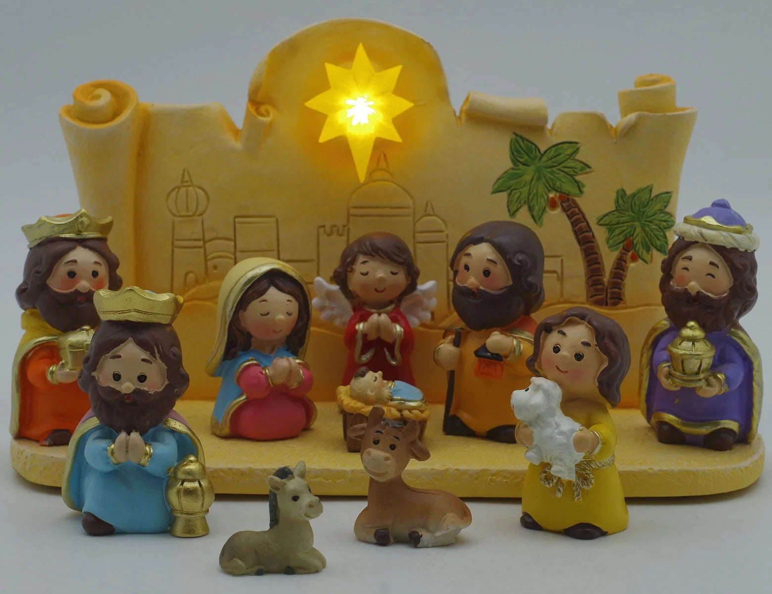 4.3 Inch Nativity Resin Knick-Knack Set of 11