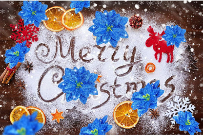 24 Pieces 3 Size Christmas Glitter Poinsettia Flowers Wedding Faux Flowers Christmas Ornaments for Christmas Tree New Year Home Outdoor Decoration, 3/4/6 Inches