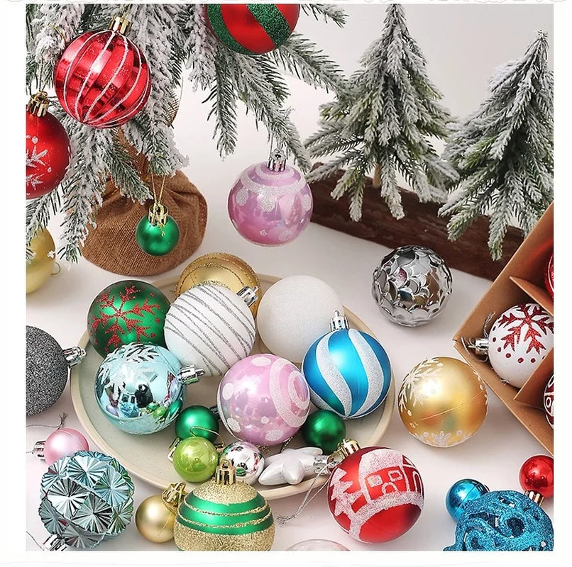 Christmas Ball Ornaments Set 42Pcs ,Christmas Tree Decorations Indoor Blue and Silver 2.4" Ball