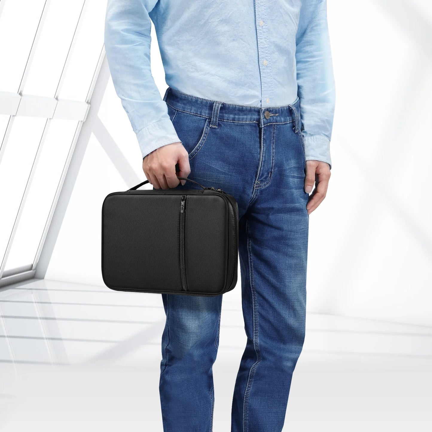 Bible Cover, Carrying Book Case Church Bag Bible Protective with Handle and Zippered Pocket, Perfect Gift for Men Women Father, Black