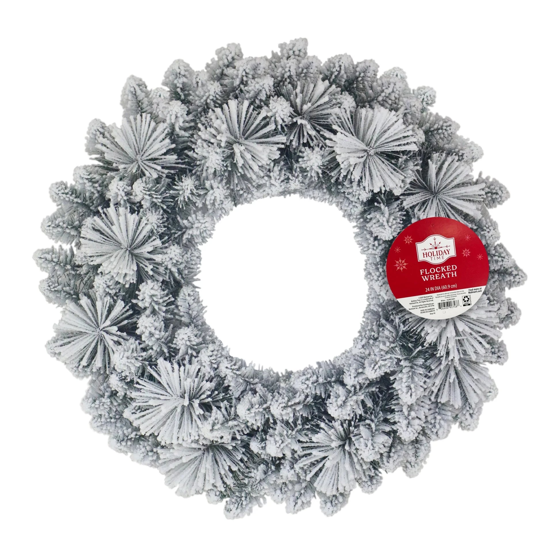 Winter Frost Flocked Christmas Wreath, 24", by