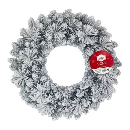 Winter Frost Flocked Christmas Wreath, 24", by