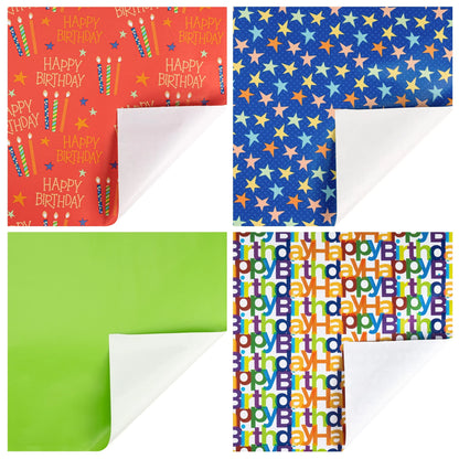 30" X 8' Wrapping Paper Kit, Birthday Gift Wrap Paper Bows Curling Ribbon